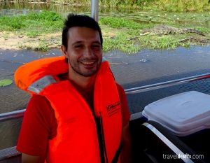 Speedboating in the Okavango Delta