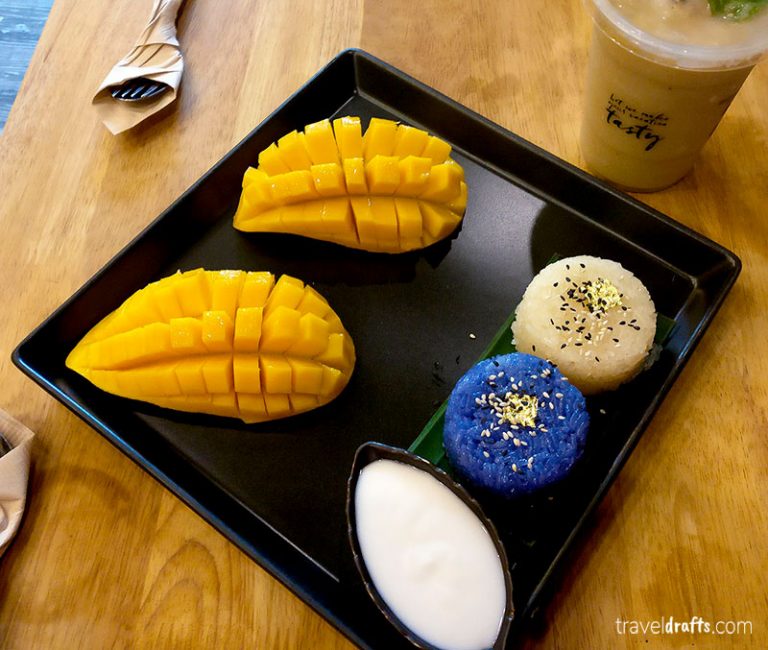 sticky rice with mango - melhores pratos da Tailandia